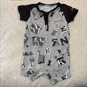 Nike Black and Gray Kids Bodysuit